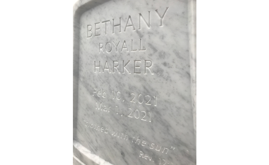Engraved Marble Headstone